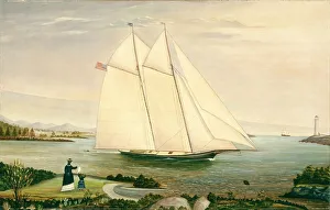 Heritage Art Painting Drucke: Schooner, 19th century. Creator: Unknown