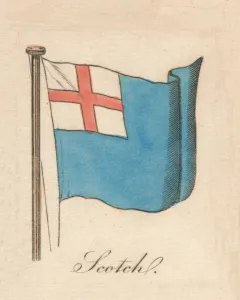 Blue And White Flag Design Drucke: Scotch, 1838