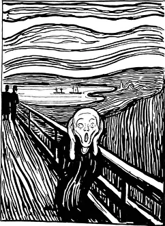 Drucke von Die Schrei, 1895. Im Bestand des Staatsmusikinstituts Puschkins der Staatlichen Tretjakow-Galerie Moskau Edvard Munch Drucke: Der Schrei, 1895. Künstler: Edvard Munch