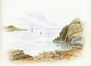 Scottish Coastal Landscape Drucke: Sea view from Cliffs - from Gemmes de L'Art