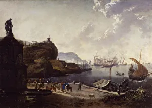 Dutch Fine Art Images Drucke: Seaport. Creator: Jode, Hans de (1630-1663)