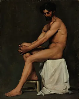 Sitzender Mann, Akademiestudium, 1875. Ersteller: Albert Edelfelt