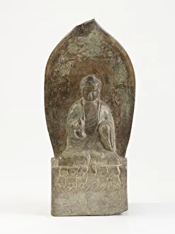 Sitzender Shiji-Buddha (Schakyamuni), Zeit der Spaltung oder moderne, Datum 549 n. Chr., oder möglichst