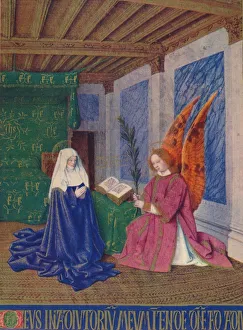 Christian Female Figures Drucke: The Second Annunciation, c1455, (1939). Artist: Jean Fouquet
