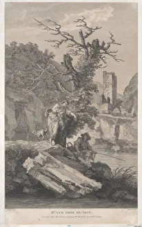 French Romantic Era Art Drucke: Second View Close to Nice, ca. 1750-1800. Creator: Pierre Francois Basan