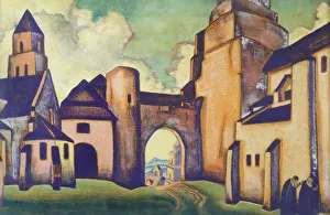 Nicholas Roerich Painting Drucke: Secrets of the Walls, 1920