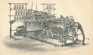 Industrial Revolution Drucke: Self-Acting Mule. Sharp & Roberts Principle