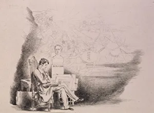 Etching Fine Art Images Drucke: Self-Portrait, 1832
