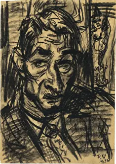 Fine Art Images Austria Drucke: Self-portrait, 1932. Creator: Wacker, Rudolf (1893-1939)