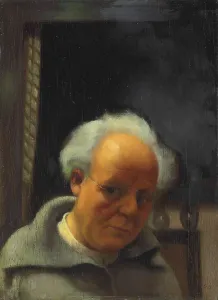 Fine Art Oil On Canvas Paintings Drucke: Self-portrait under artificial light, 1933. Creator: Segal, Arthur (1875-1944)