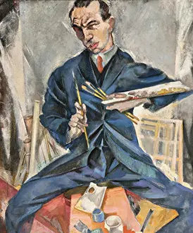 Oil On Canvas Portrait Artists Drucke: Self-portrait, c1933. Creator: Oppenheimer, Max (1885-1954)