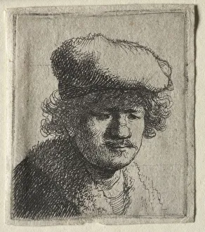 Baroque Painting Techniques Drucke: Self-Portrait with Cap Pulled Forward, c