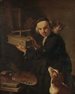 Oil On Canvas Fine Art Images Drucke: Self-portrait. Creator: Cipper, Giacomo Francesco (1664-1736)
