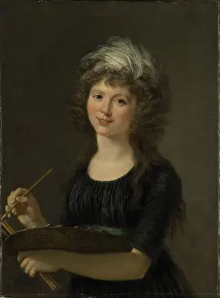 Private Collection Paintings Drucke: Self-portrait. Creator: Lemoine, Marie-Victoire (1754-1820)