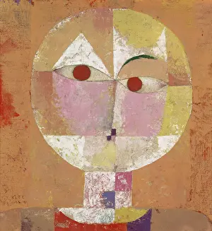 Drucke von Ein alter Baum, der in den Himmel ragt, wird von dunklen Schatten umgeben. Seine Zweige sind wie gebrochene Linien, die sich langsam lösen Paul Klee Drucke: Bild von Paul Klee, Senecio, (Soon to be Aged), 1922