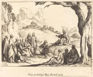 Predigt auf dem Berg, 1635. Schöpfer: Jacques Callot