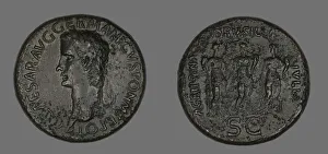 Sesterzgeld (Münze), Darstellung von Germannikus, 37/38. Künstler unbekannt