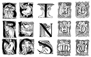 Nineteenth Century Typography Drucke: A set of decorative initial letters, 1898