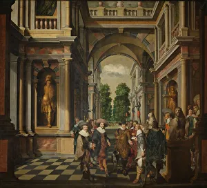 Balcony Design Inspiration Drucke: A Seven-Part Decorative Sequence: A Gallery, 1630-1632. Creator: Dirck van Delen