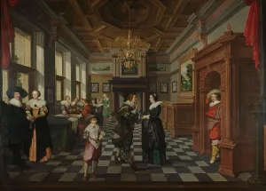 Eine siebenstückige dekorative Folge - Ein Innenraum, 1630-1632. Schöpfer : Dirk van Delen