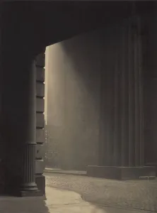 Vintage London Architecture Drucke: A shaft of light - Euston Station, c.1929. Creator: Harry Moult