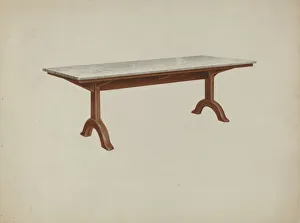 Schausel Esszimmer Tisch (Marmor Oberfläche), 1935/1942. Schöpfer: John W Kelleher