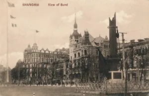 Shanghai Bund Drucke: Shanghai. View of Bund, c1918