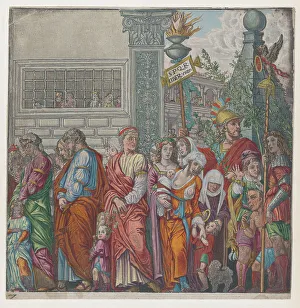 Blatt 7: Prozession aus dem Triumf des Julius Cäsar von Andréani, Andrea (ca. 1540-nach 1610), um die Jahrhundertwende