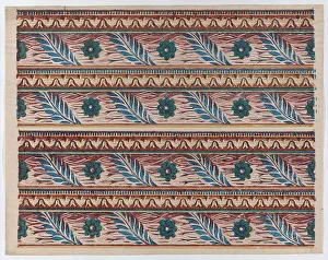 Nineteenth Century Botanical Drawings Drucke: Sheet with two borders with flower and leaf designs