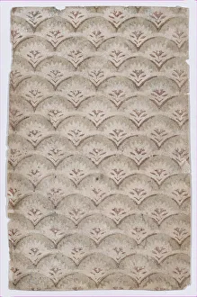 Abstract Pattern Design Drucke: Sheet with overall curved abstract pattern, 19th century. Creator: Anon