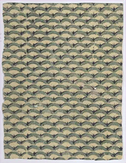 Nineteenth Century Woodcuts Drucke: Sheet with overall curved abstract pattern, 19th century. Creator: Anon