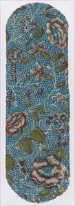 Blue Background Artwork Drucke: Sheet with an overall floral and dot pattern on blue background