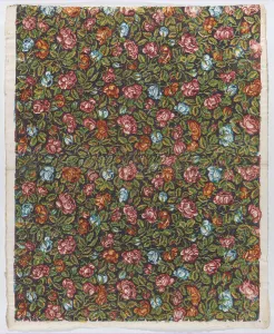 Dark Background Artwork Drucke: Sheet with overall floral pattern on a dark background