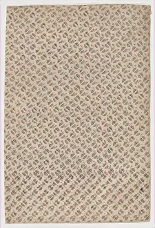 Anonymous Artwork Drucke: Sheet with an overall pattern of semicircles, 19th century. Creator: Anon