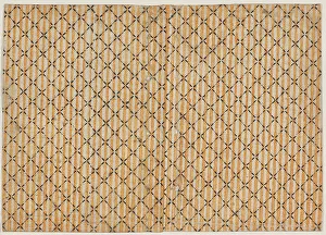 Anonymous Artwork Drucke: Sheet with stripe and grid pattern, 19th century. Creator: Anon