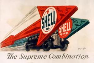 Vintage Car Racing Images Drucke: Shell oil & Shell petrol, 1925. Creator: D Ylen, Jean (1886-1938)