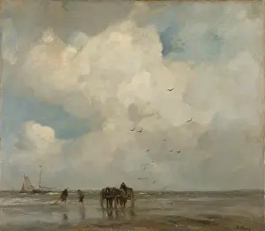 Fine Art Landscape Paintings Drucke: Shellfishing, 1885. Creator: Maris, Jacob (1837-1899)