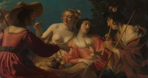 Die Schäferin mit der Querflöte und vier Schäferinnen, 1632. Ersteller: Gerrit van Honthorst