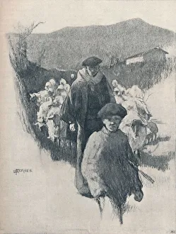 Rural Life Images Drucke: A Shepherd of the Pyrenees, c19th century. Artist: Elizabeth Adela Forbes