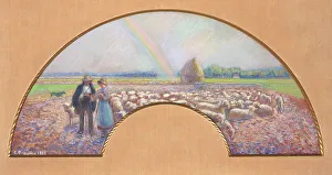 Schäfer im Feld mit Regenbogen, 1885. Ersteller: Camille Pissarro
