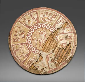 Ancient South American Art Drucke: Shield Painted with Abstract Figures, A. D. 100 / 600. Creator: Unknown