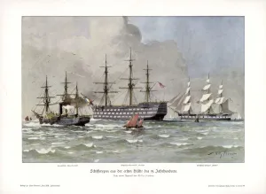 Steamship History Drucke: Ship types from the first half of the 19th century, (1900). Artist: Willy Stower