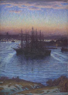 Schiffe im Ankerlag.Winter 1908.Kreier: Herzog von Närke Prinz Eugen