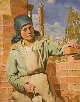 Socialist Realism Artwork Drucke: Shock worker, 1932
