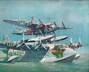 Early 20th Century Flight Technology Drucke: The Short-Mayo Composite Aircraft, c1937 (c1937)