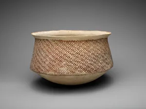 Native American Artifacts Drucke: Shoulder Cauldron with Diagonal Basketry Pattern, A. D. 950 / 1150. Creator: Unknown