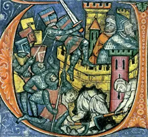 Siege Of Jerusalem Drucke: Siege of Jerusalem, 1250-1259. Creator: Unknown