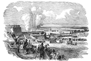 Victorian Era Warfare Drucke: Siege Operations at Chatham - Springing a Mine, 1854. Creator: Unknown