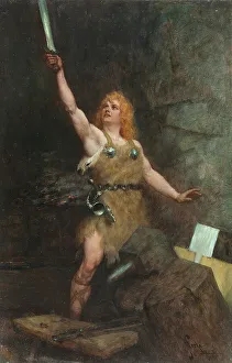 Siegfried im Schmiedeofen, 1900. Erfinder: Leeke, Ferdinand (1859-1937)