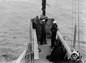 Black And White Ship Images Drucke: Signalling from USS Arkansas, between c1910 and c1915. Creator: Bain News Service